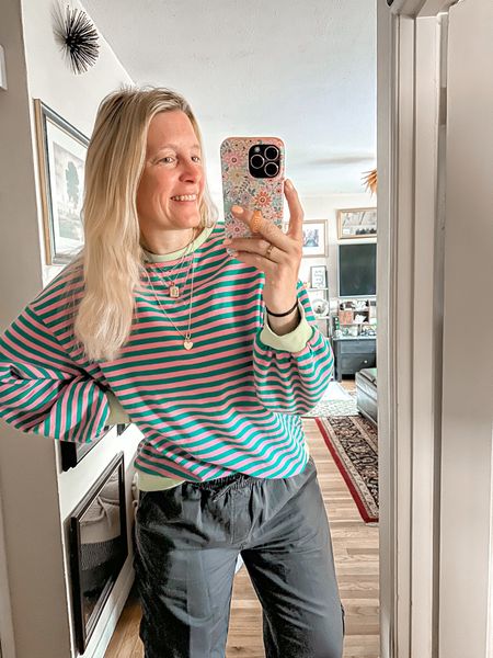 Perfect top when it’s still a bit cooler in the morning. It’s oversized and light weight. 

top xl
pants 12 long 


#LTKOver40 #LTKSeasonal #LTKFindsUnder50