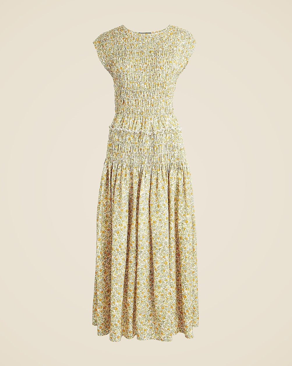 Pre-order Smocked dress in floral drapey twill | J. Crew US