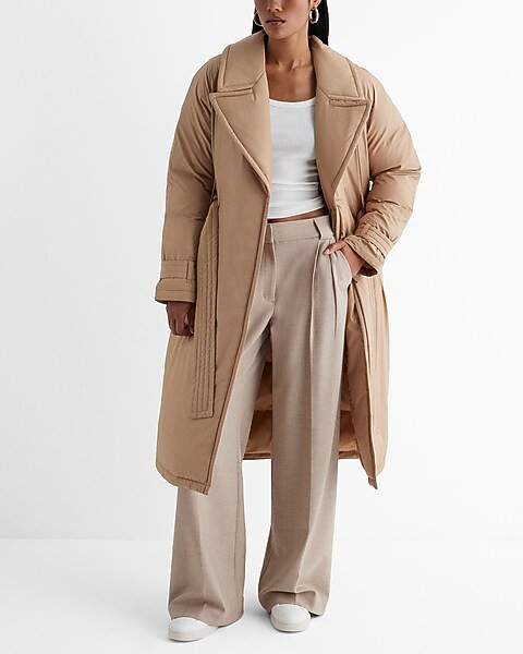 Belted Puffer Trench Coat | Express