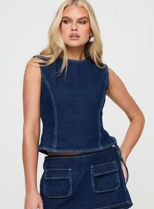 Countryside Top Denim | Princess Polly US