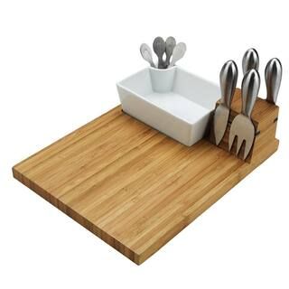 Buxton Bamboo Cheese Board Set with 4 Tools-CB10 - The Home Depot | The Home Depot