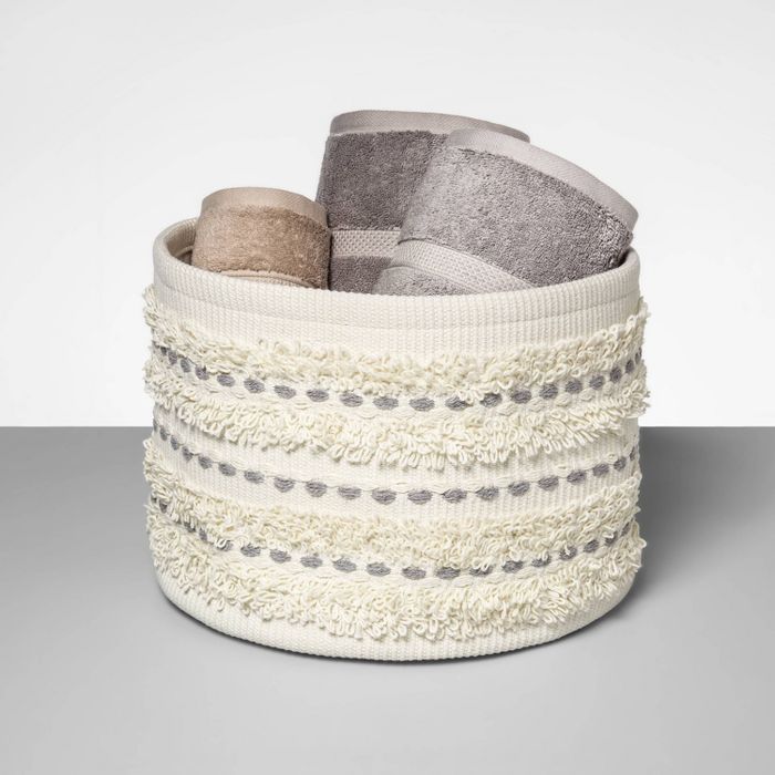 Soft Rug Basket With Detail White - Opalhouse™ | Target