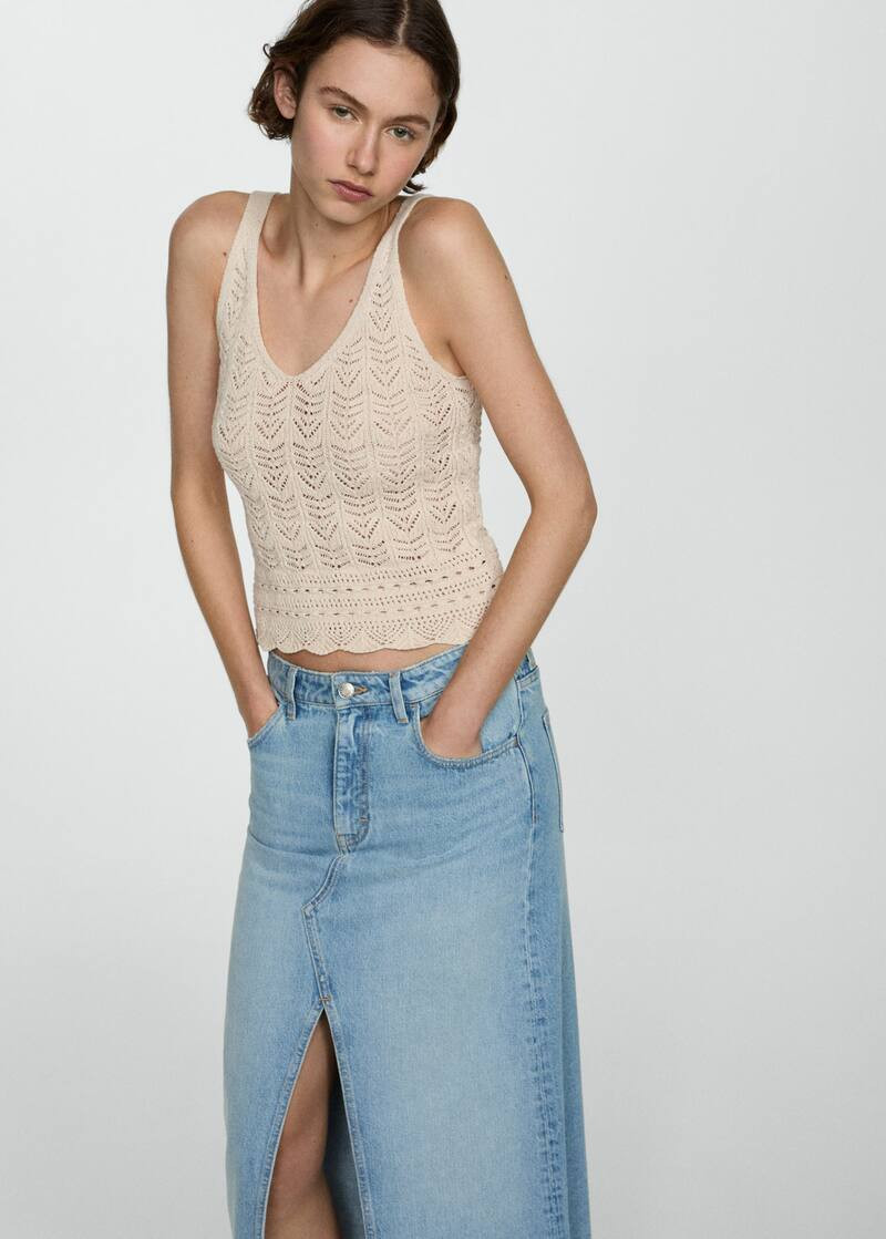 Suche: Stricktop mit lochmuster details (4) | Mango Deutschland | MANGO (DE)