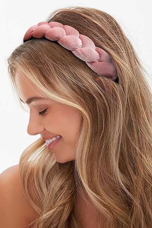 Headbands for Women , Non-Slip Soft Solid Thick Wide Solid Color Girls Hair Hoop Velvet Braided H... | Amazon (US)