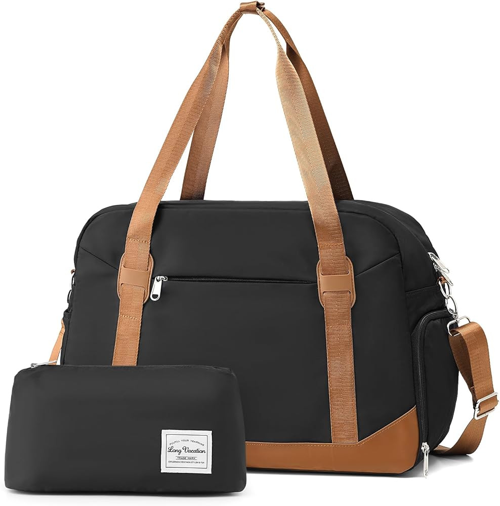 LONG VACATION Women's Travel Duffel Bag with Toiletry Bag, Sports Gym Bag Weekendeer Carry-on Tot... | Amazon (US)