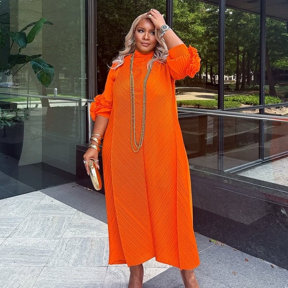Elegant Orange Maxi Dress | Poshmark