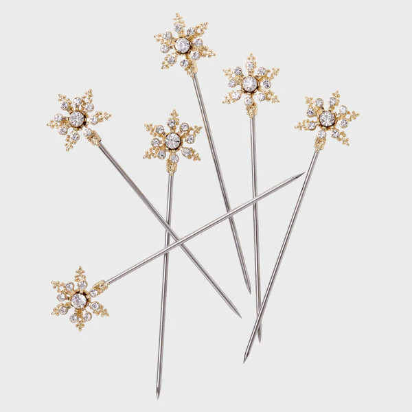 Snowflake cocktail picks, crystal | Joanna Buchanan