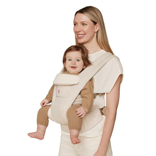 Ergobaby Omni Deluxe Baby Carrier Newborn to Toddler - Breathable Baby Carriers for Summer - All-Position Carrier with Enhanced Lumbar Support & Airflow (7-45 Pounds), Natural Linen | Amazon (US)