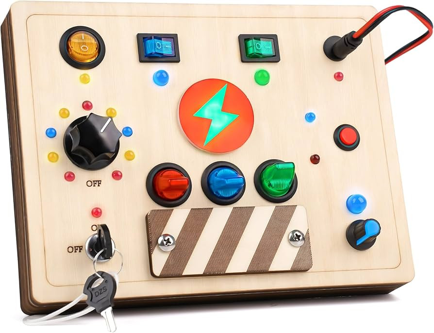 Joyreal Montessori Busy Board Sensory Toys for Toddlers with LED Light Up Switch, Toddler Busy Bo... | Amazon (US)