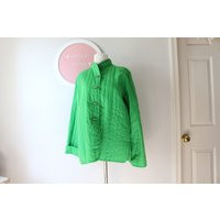 1970S Bright Green Quilted Jacket - Vintage Mod Coat Medium | Etsy (US)