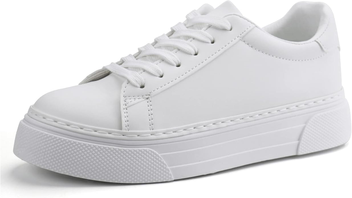 JABASIC Women Platform White Sneakers Lace Up Fashion Tennis Sneaker Casual Walking Shoes | Amazon (US)