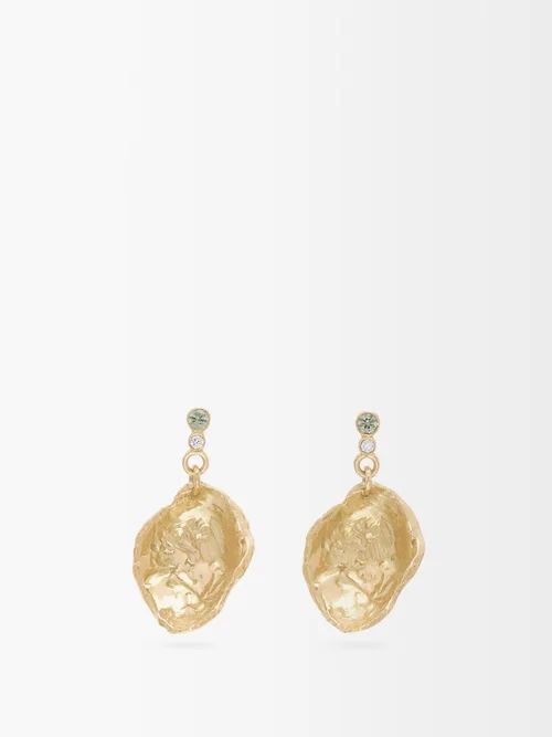 Nadia Shelbaya - Diamond, Sapphire & 18kt Gold Drop Earrings - Womens - Gold | Matches (US)