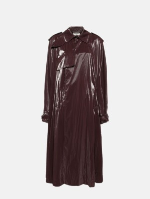RRP $4200 Saint Laurent Trench Cape in Nylon in Burgundy Size T1/ US S | eBay US