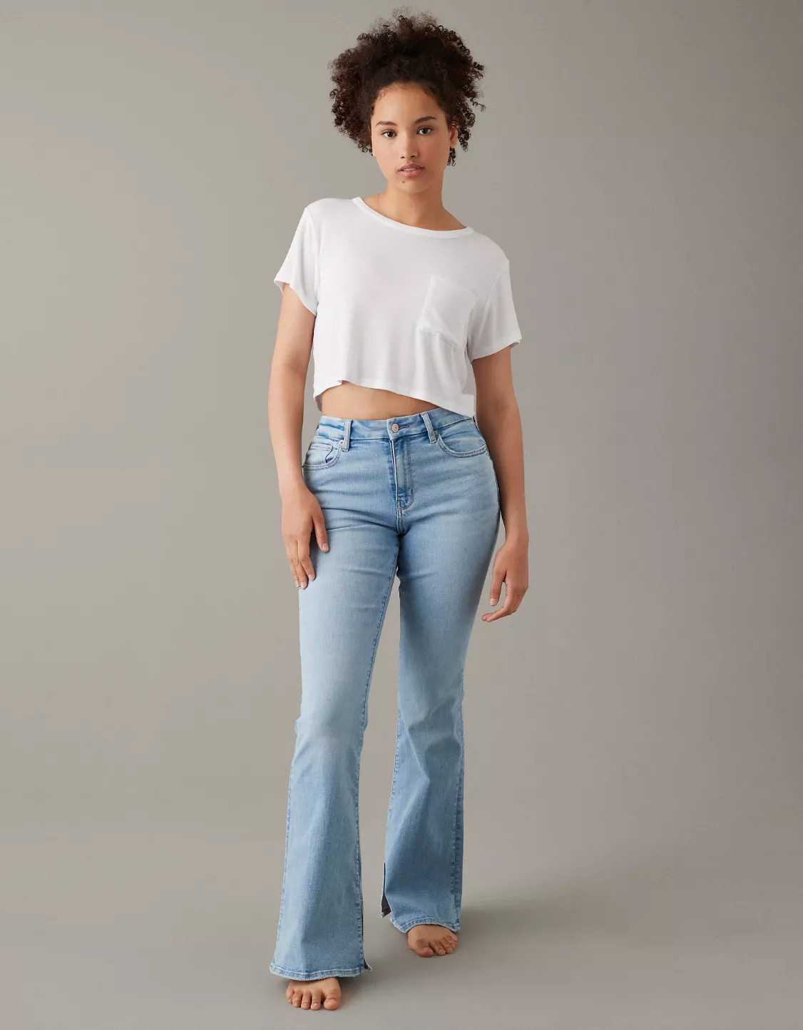 AE Next Level Curvy Super High-Waisted Flare Jean | American Eagle Outfitters (US & CA)
