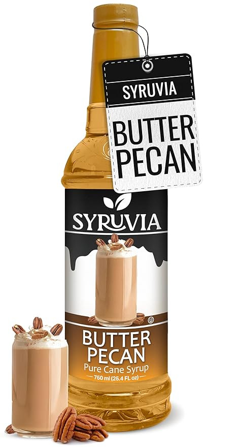 Syruvia Coffee Syrup, Butter Pecan Flavored Syrup for Drinks, Lattes, and Desserts – 25.4 fl oz | Amazon (US)