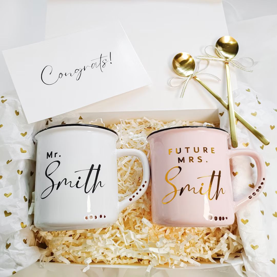 Engagement Mug, Mr and Mrs Mugs, Future Mrs Mug, Engagement Gift Box, Engagement Gift, Christmas ... | Etsy (US)