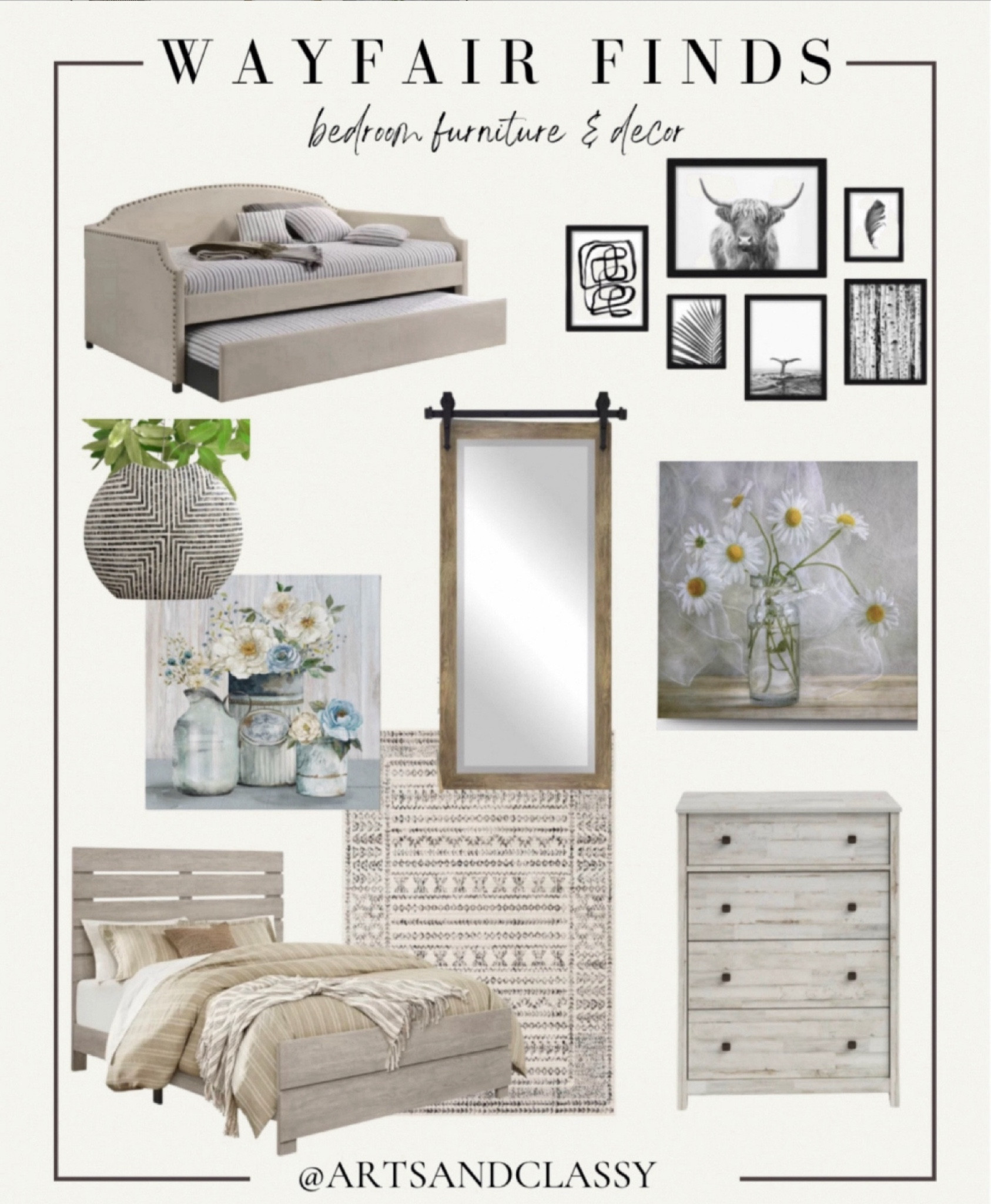 Bedroom inspiration from Wayfair with all the farmhouse vibes! From bedroom furniture to home decor finds to create a dreamy oasis. 

#LTKHome #LTKxWayfair #LTKSaleAlert