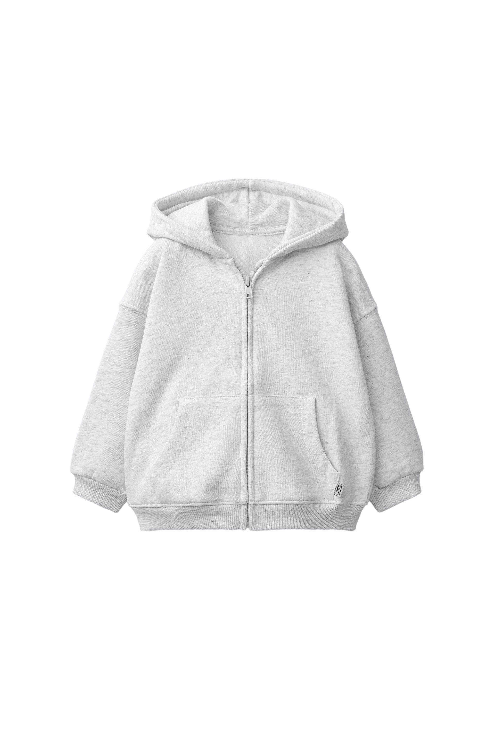 Zara - Hooded Zip Sweatshirt - Gray Marl - 3 Years (38,6 Inches) - Kids | Zara US