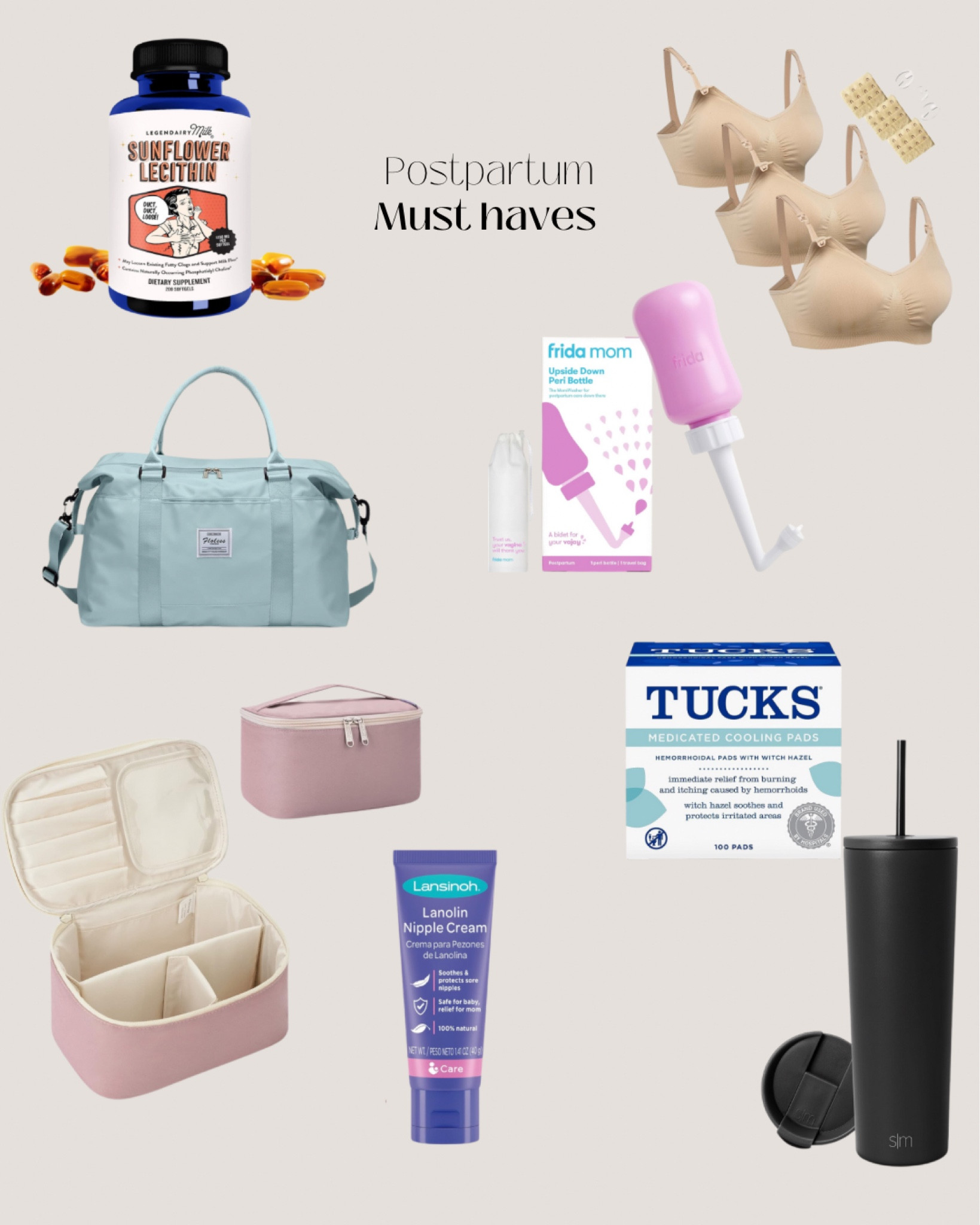 Postpartum Must Haves

Tucks
Hospital bag 
Baby bag 
Diaper bag
Make up bag 
Baby Frida 
Frida mom 
Nursing bras 
Breastfeeding 
Breastfeeding clothes
Simple modern
Tumbler 
Legindairy milkk

#LTKbump #LTKfindsunder50 #LTKbaby
