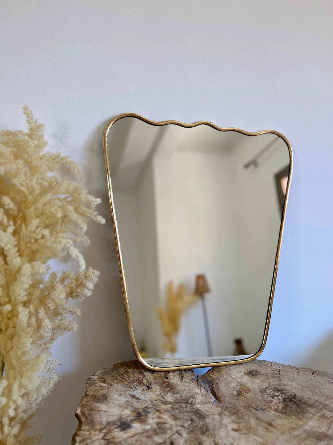 Antique Brass Mirror Italian Wavy Brass Mirror - Etsy | Etsy (US)