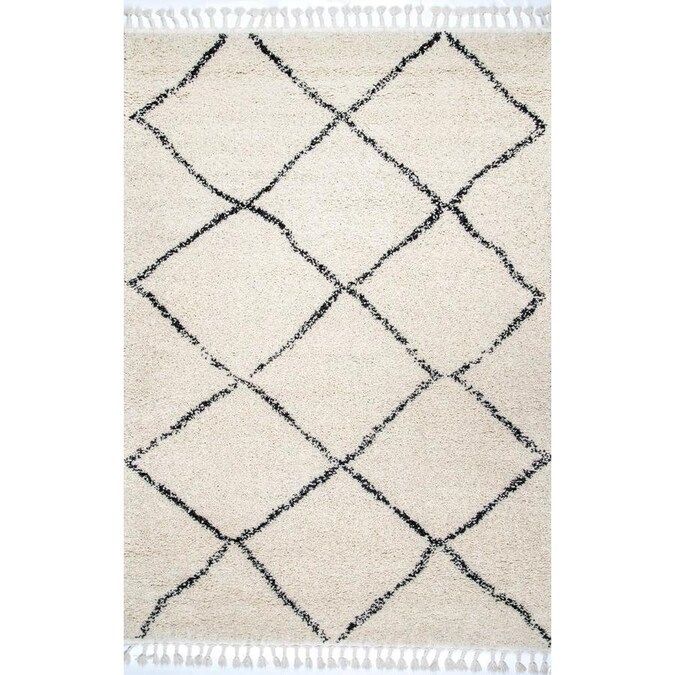 nuLOOM 8 x 10 Off White Indoor Geometric Moroccan Area Rug Lowes.com | Lowe's
