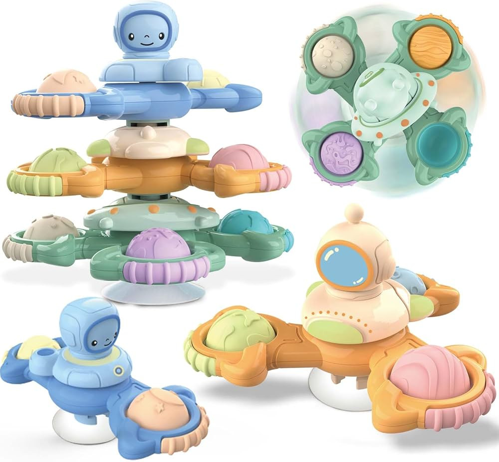 VETGI Juguete giratorio de 3 piezas con ventosa para bebé, juguetes para bebés, juguetes para a... | Amazon (US)
