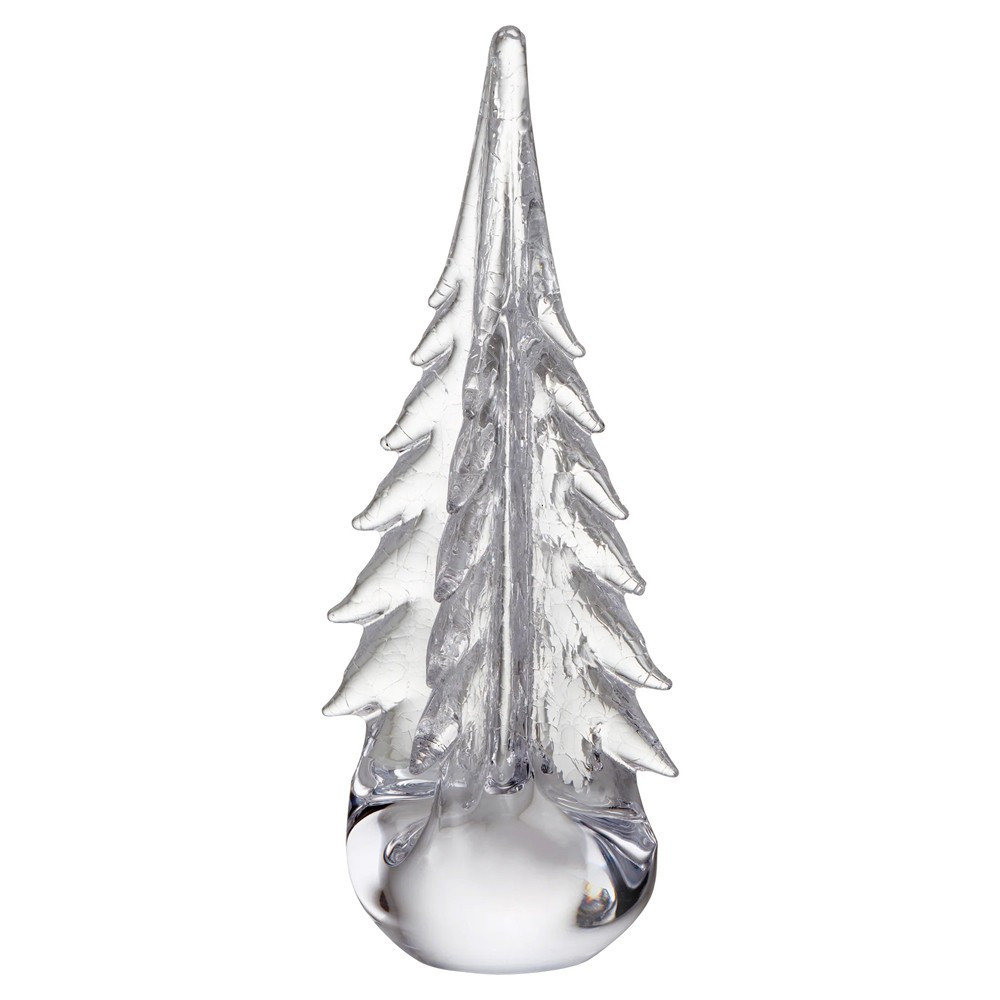 Simon Pearce Four Sided Modern Classic Crackle Glass Evergreen Tree - 12 | Kathy Kuo Home