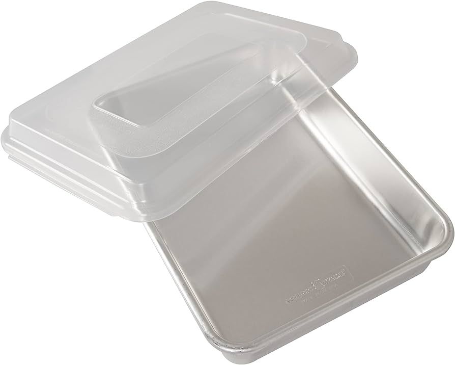 Nordic Ware Natural Aluminum Commercial Cake Pan with Lid, Rectangle Pan with Lid Silver, 9 x 13 | Amazon (US)
