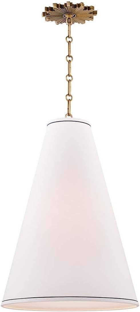 One Light Pendant 16 inches Wide by 23 inches High Aged Brass One Light Pendant 16 inches Wide by... | Amazon (US)