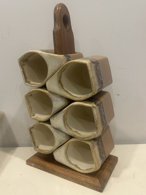 Vintage Signed MCM Rodolfo Padilla Stacking Drip Stoneware Coffee  Mugs Set Of 6 | eBay | eBay US