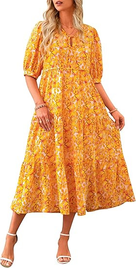 PRETTYGARDEN Maxi Dress for Women 2024 Summer Casual Loose Oversized Floral Sundress Flared Boho ... | Amazon (US)
