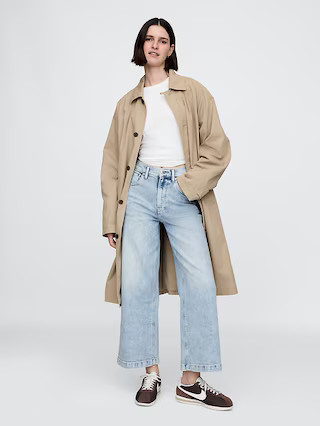 High Rise Stride Wide-Leg Ankle Jeans | Gap (US)
