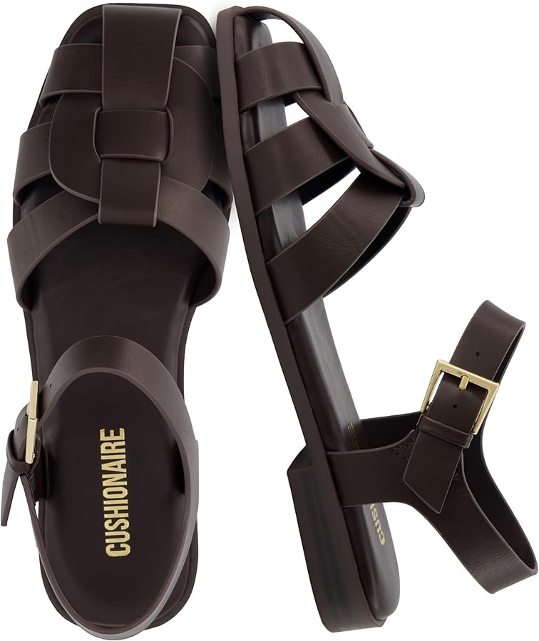 CUSHIONAIRE Benny Closed Toe Fisherman Womens Sandals - Flat Dressy Comfortable Sandals for Women... | Amazon (US)