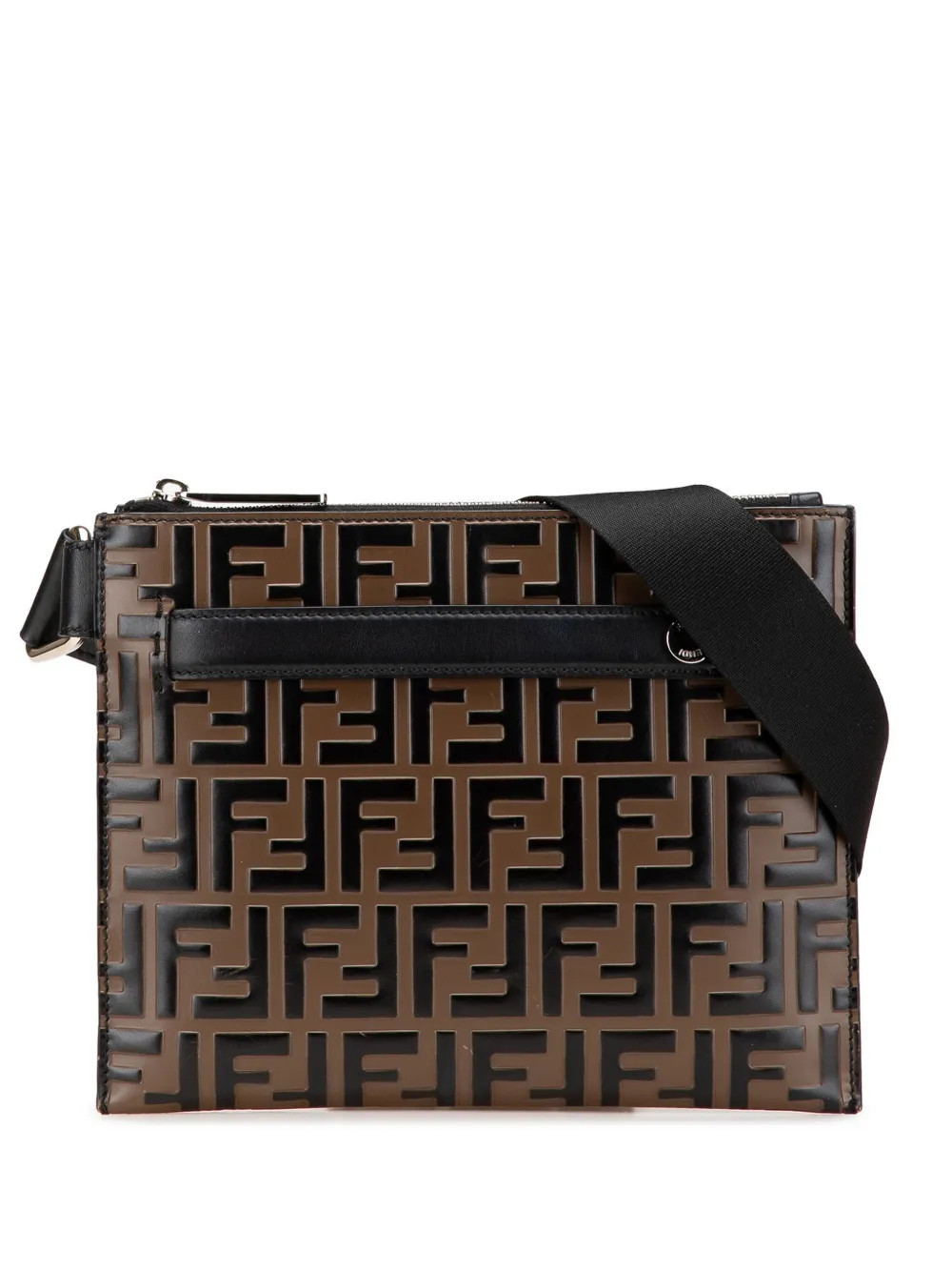 Fendi Pre-Owned 2010-2025 FF Embossed Leather 1974 crossbody bag - Black | Farfetch Global