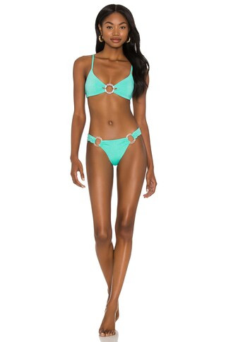 Beach Bunny Lexi Glitter Bralette Bikini Top in Seafoam from Revolve.com | Revolve Clothing (Global)