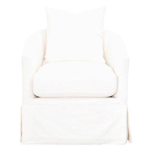 Essentials for Living Faye Slipcover Swivel Club Chair Cream Crepe | Gracious Style