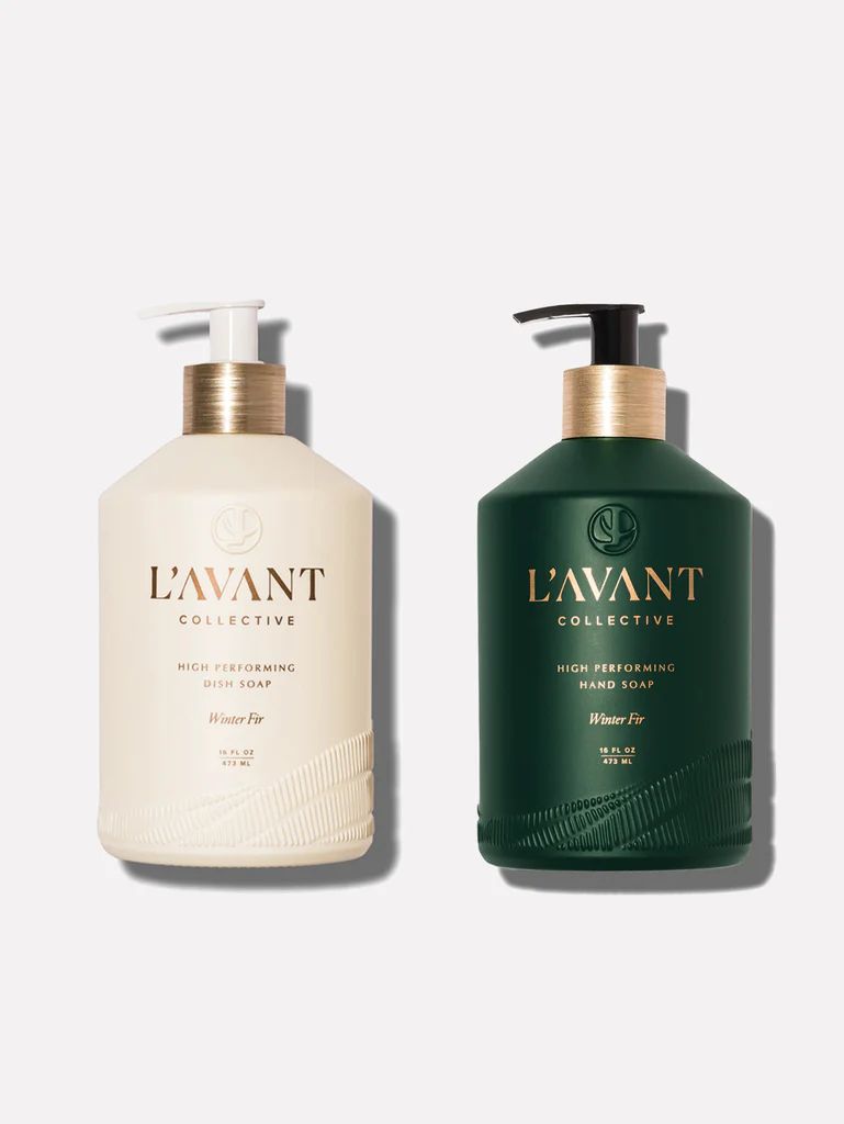 Limited Edition Winter Fir Dish & Hand Soap Duo (Glass Bottles) | L'AVANT Collective