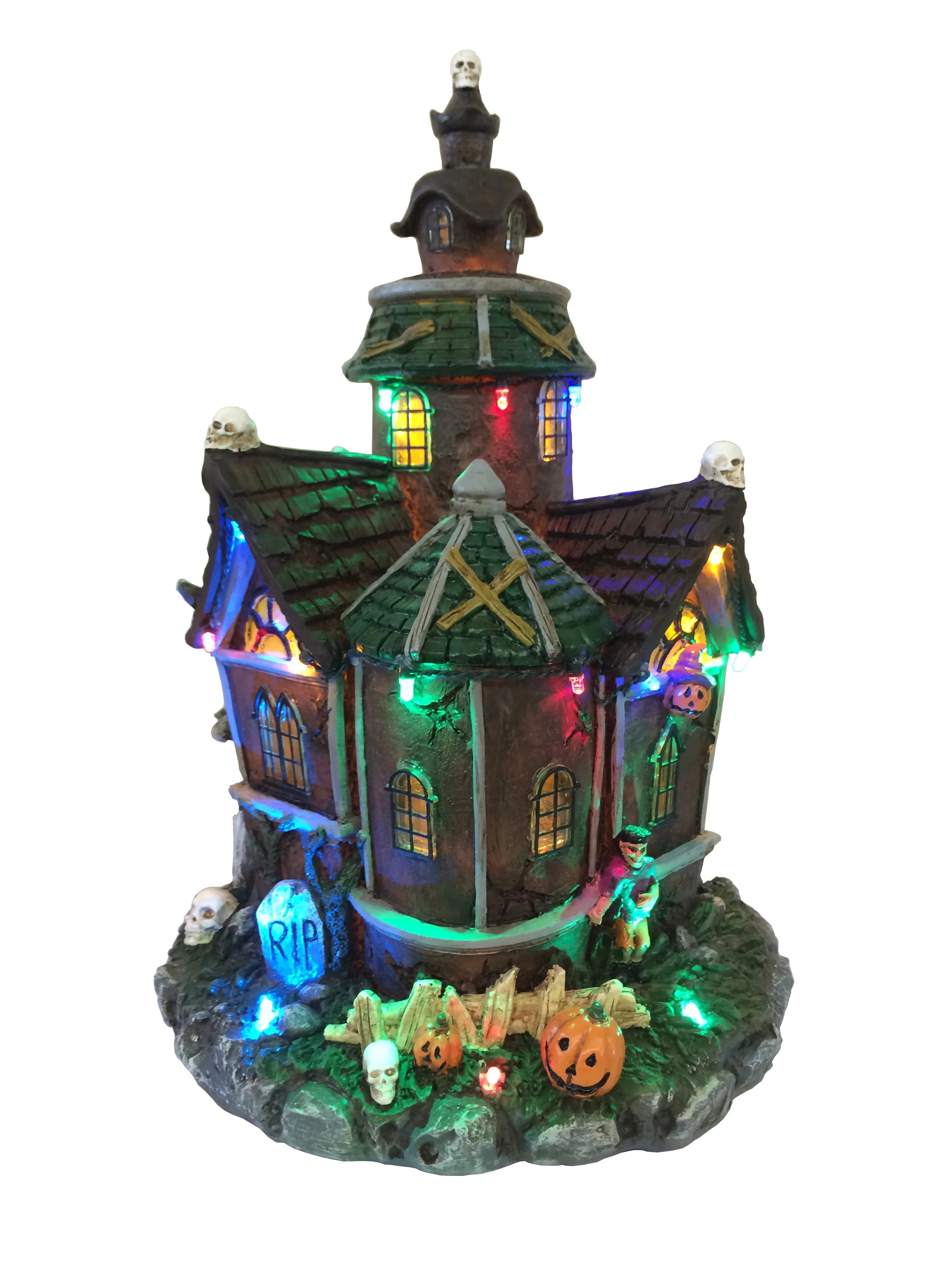 Way To Celebrate Halloween Multicolor Haunted House Tabletop Decoration, 11.5" | Walmart (US)