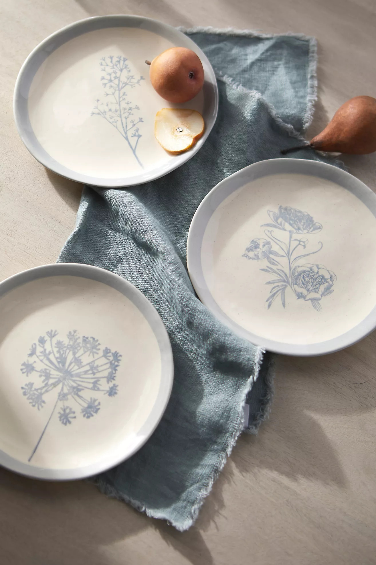 Floral Dessert Plate, Blues | Anthropologie (US)