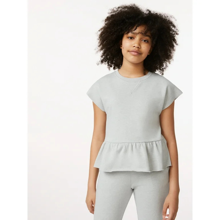 Free Assembly Girls Peplum Hem Sweatshirt, Sizes 4-18 | Walmart (US)