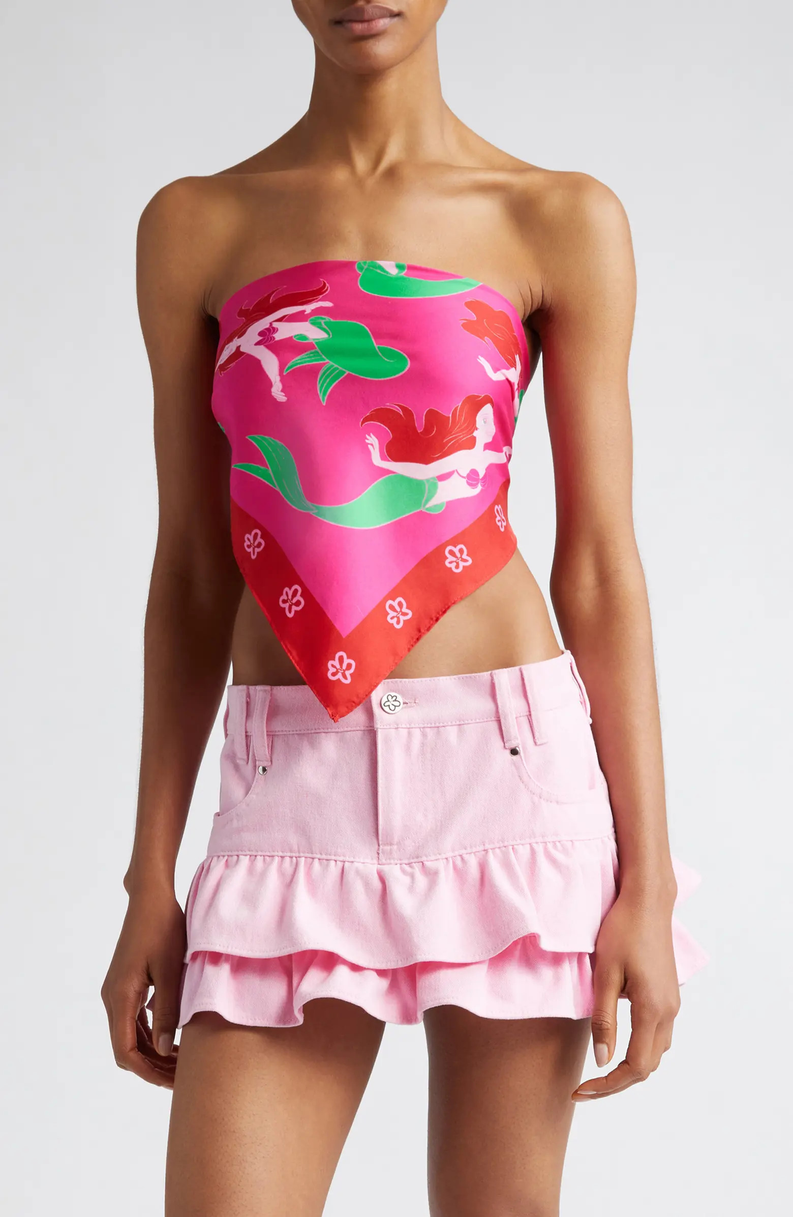 Marshall Columbia x Disney 'The Little Mermaid' Ariel Print Silk Square Scarf | Nordstrom | Nordstrom