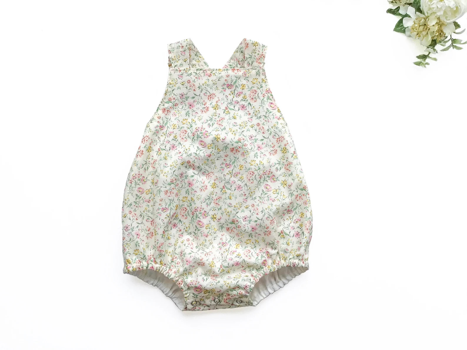 Ivory Floral Bubble Romper, Floral Baby Romper, Spring Outfit, Easter Romper, Summer Romper, Cake... | Etsy (US)