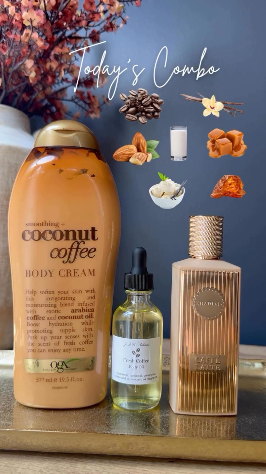 Layering combo of the day:
Caffe Latte by @khadlajperfumes combined with Coconut Coffee Lotion by Ogx and Fresh Coffee body oil by JMBNaturals (purchased on Etsy)
 Shop them on my LTK. 🔗 in bio
#sotd #PerfumeLayering #ScentLayering #FragranceOfTheDay #PerfumeCommunity #PerfumeTips #SmellGoodFeelGood #FragranceLovers #BeautyRituals