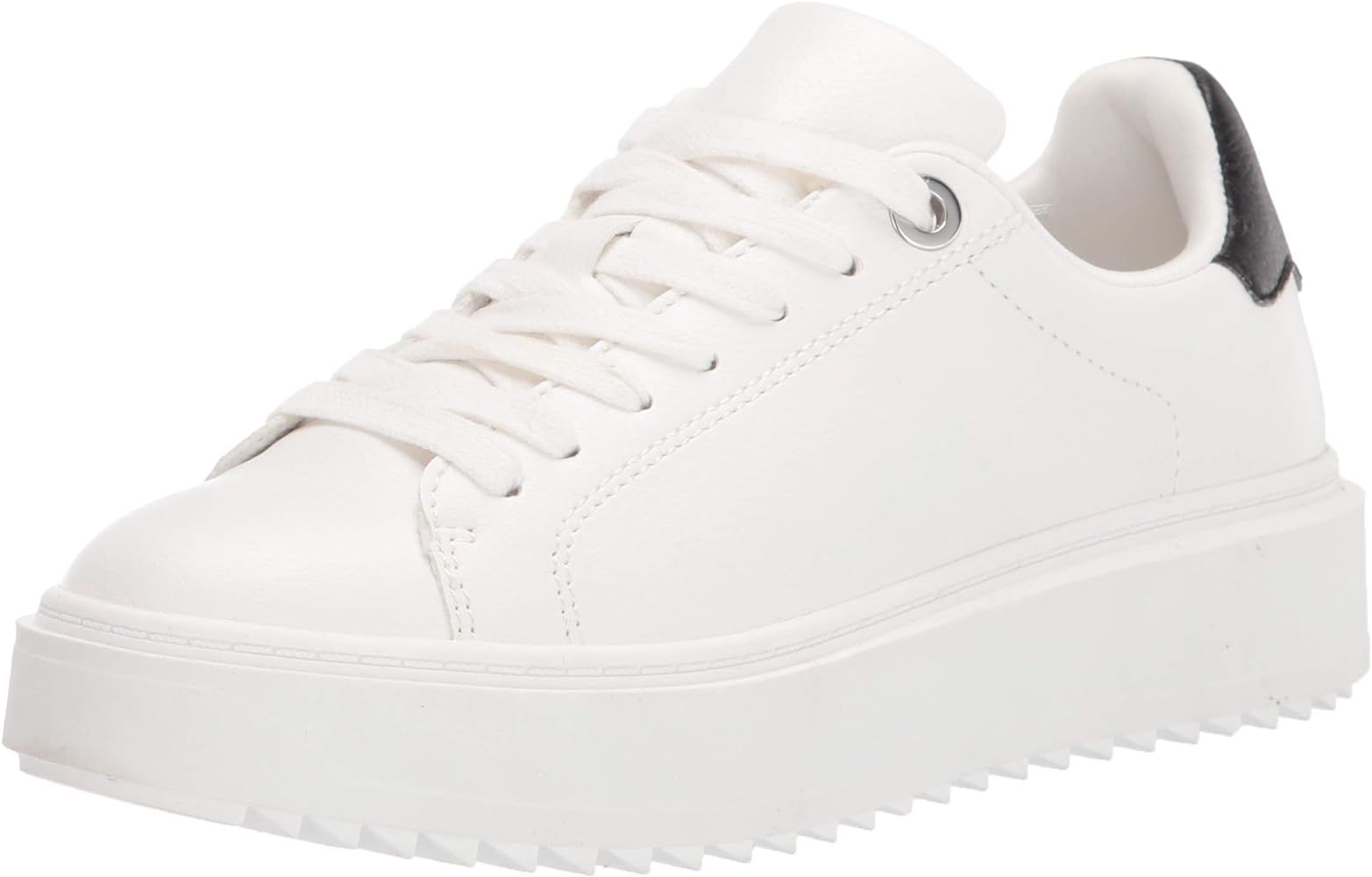 Steve Madden Women's Catcher Sneaker, White Black, 8.5 | Amazon (US)
