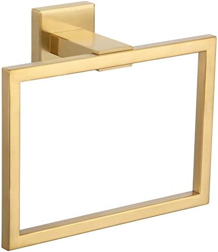 Aomasi Hand Towel Ring, SUS304 Stainless Steel Suqare Bath Towel Holder Light Luxury Style, Brushed  | Amazon (US)