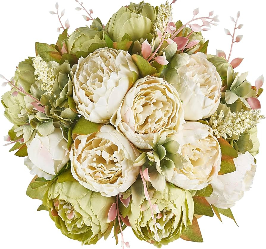 Mkono Peonies Artificial Flowers, 2 Packs 13 Stems Faux Peony Flowers Real Touch Fake Silk Bouque... | Amazon (US)