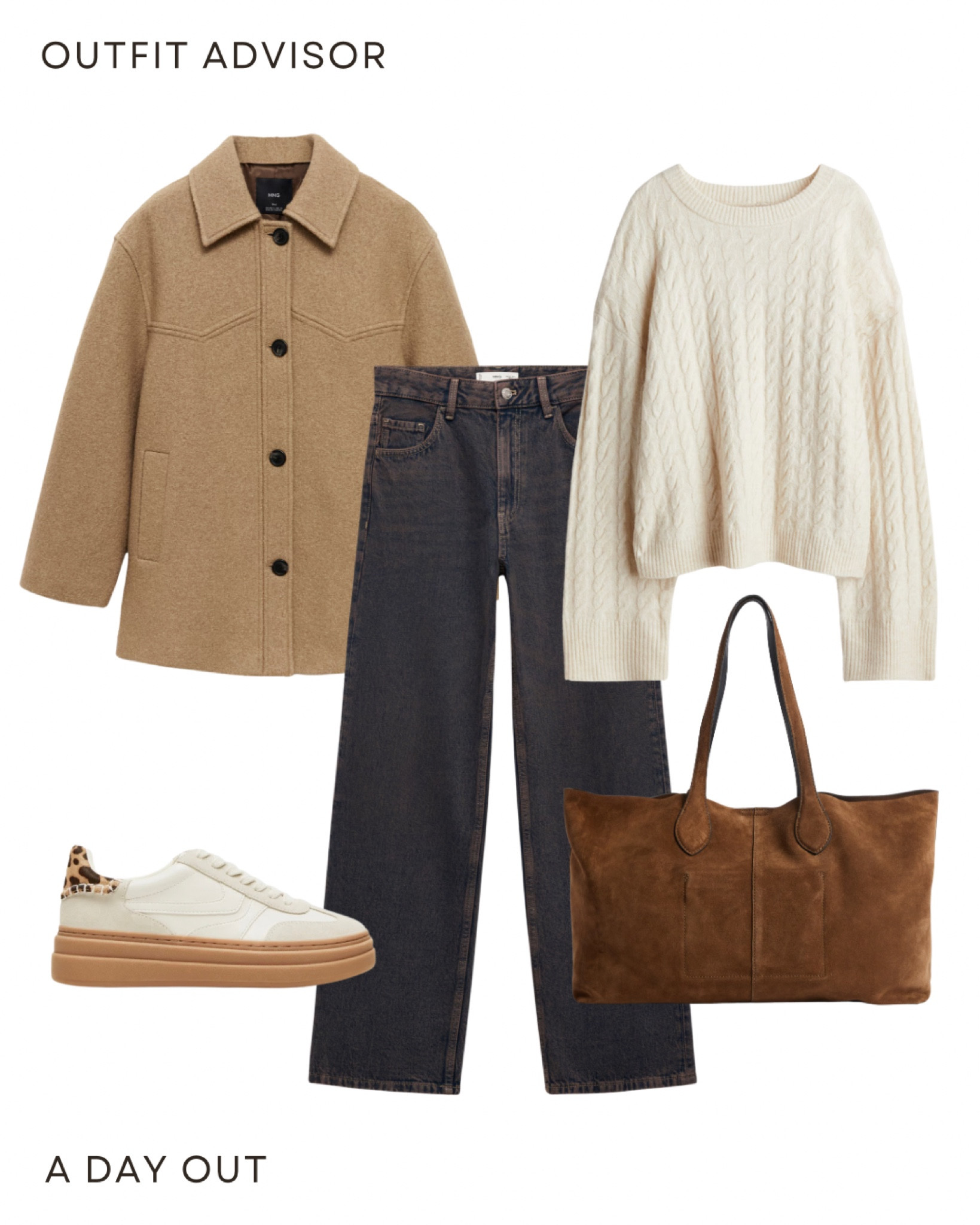 Casual autumn outfit idea: a brown coat, cream cable knit jumper, steve madden sneakers, jeans and a brown suede tote bag


#LTKautumn #LTKshoes #LTKstyletip
