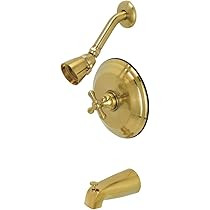 Kingston Brass KB3637AX Restoration Tub and Shower Faucet, Brushed Brass | Amazon (US)