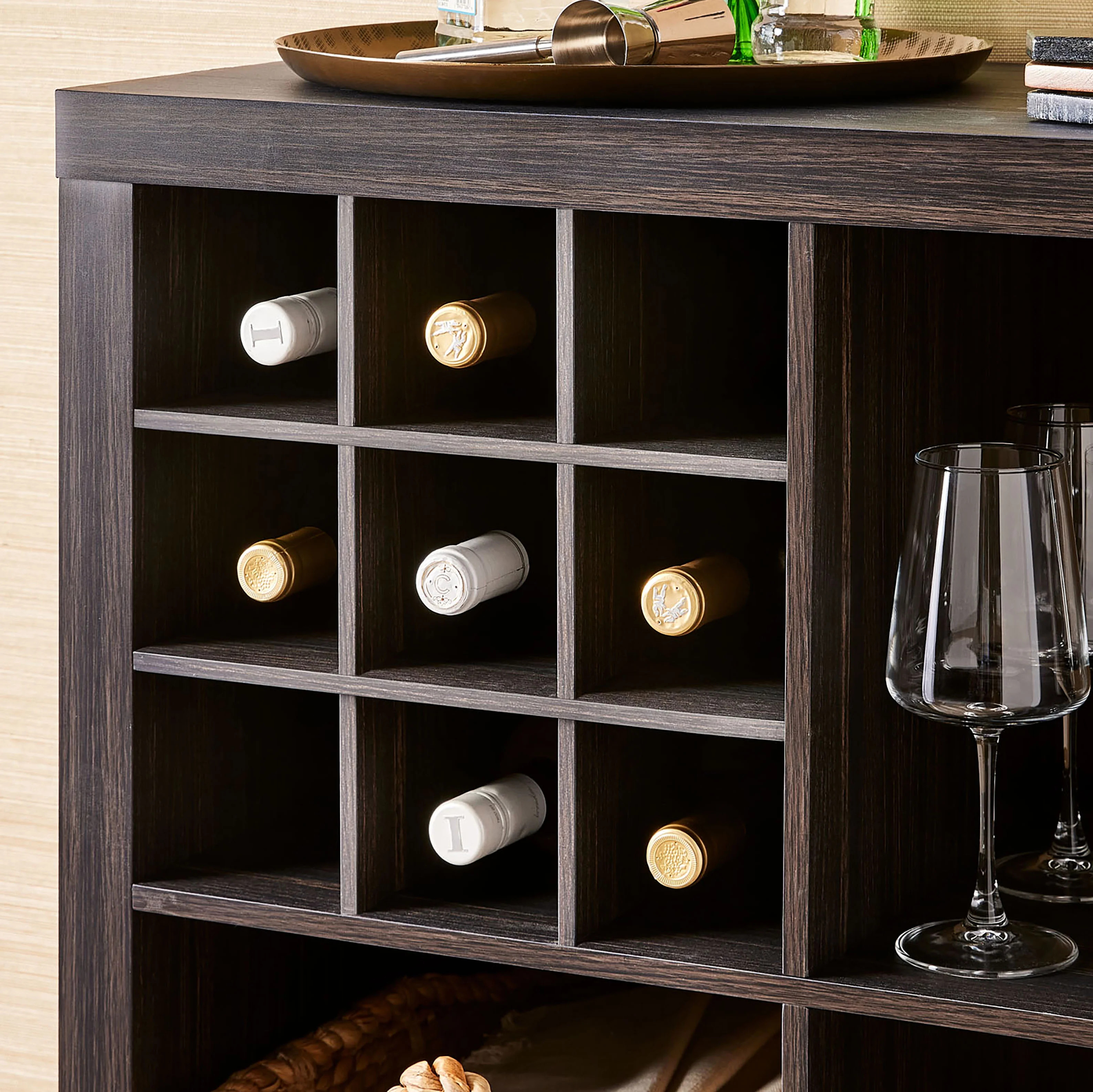 Better Homes & Gardens Bottle Storage Cube Organizer Insert, Tobacco Oak | Walmart (US)