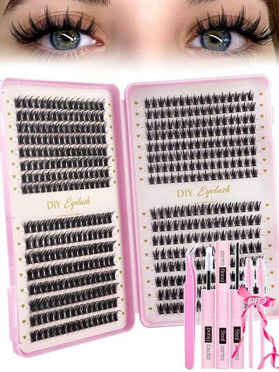 512pcs Cluster False Eyelashes, Thick Curly Eyelash Extension Kit, D-Curl 8-16mm Mixed Length, DI... | SHEIN